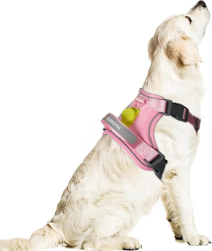 AUROTH Dog Harness Small Sized Dog, Small No Pull Dog Harness, Dog Harness for Small Dogs, Harness Small Size Dog Vest Harness with Handle, Pink S