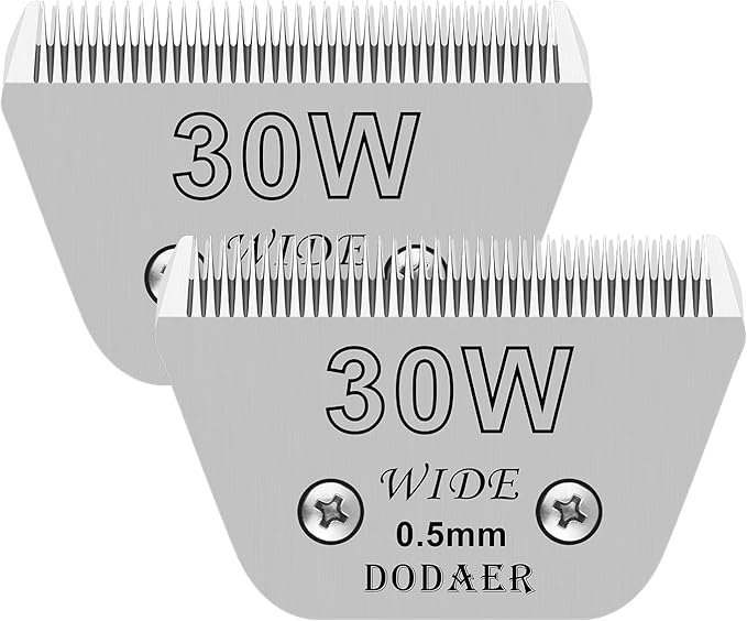 2 Pack 30 Wide Blades for Dog Grooming,Compatible with Andis,Oster A5,Wahl km10 Clippers,Cutting Length 1/100"