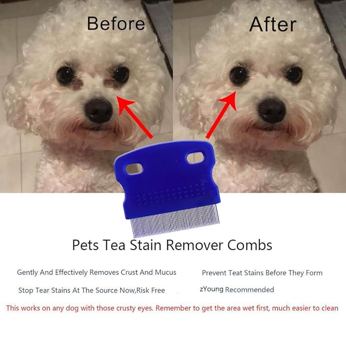 3 Pcs Pet Comb Tear Stain Remover Combs for Dogs, Dog Comb