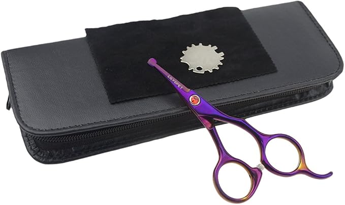 LILYS PET 5.0" Right-Handed Round-Tip Pet Grooming Scissors, Stainless Steel Small Ball Tip for Nose, Ear, Face, Paw Hair for Dogs and Cats