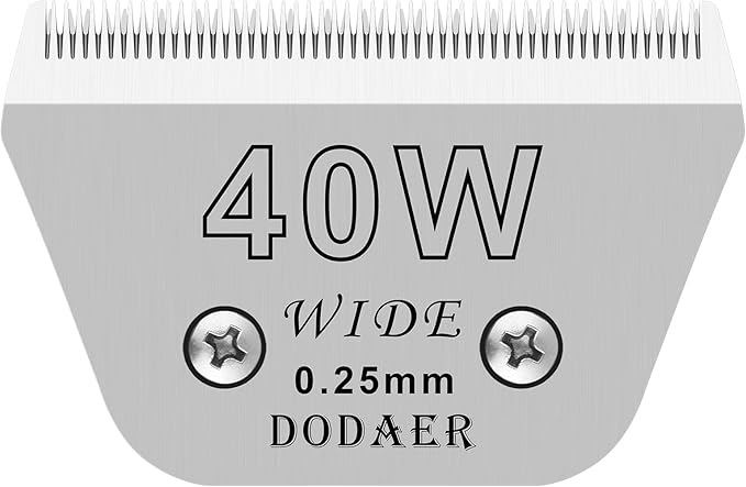 Detachable Pet Dog Grooming Blades-Size 40W Dog Grooming Wide Blade,Cutting Length 1/100",Compatible with Andi-s,Oster A5,Wahl km10 Clippers
