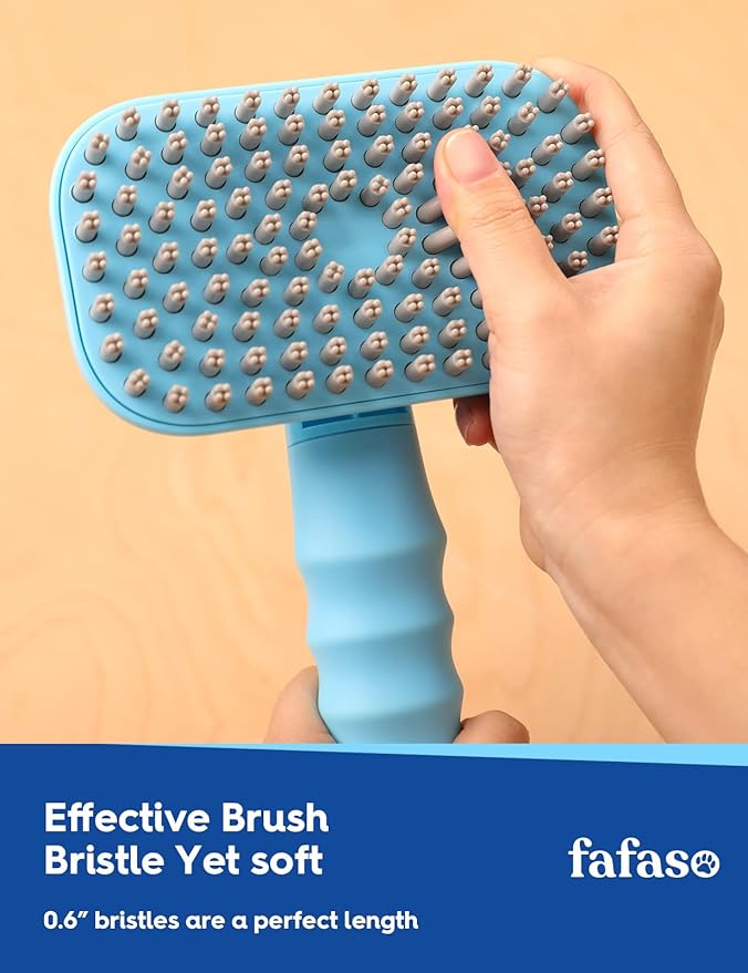 Pet Grooming Brush for Dogs and Cats, Versatile Bathing and Massaging Brush for Short and Long Hair Pets (Sky Blue)