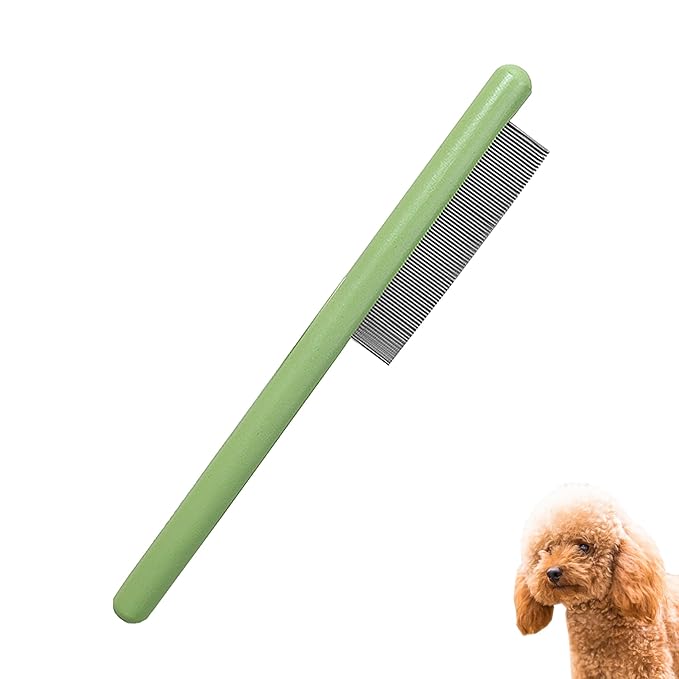 Wooden Small Dog Grooming Brush - Perfect for Shih Tzus, Yorkies, and Maltipoos - Ideal Puppy Hair Brushes for Maltese and Small Breeds (Green)