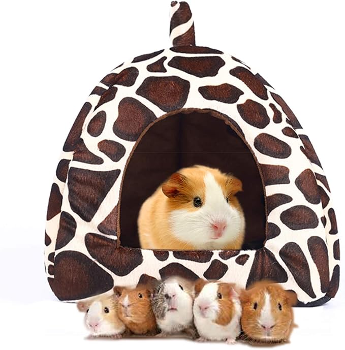 Spring Fever Hamster Guinea Pig Rabbit Dog Cat Chinchilla Hedgehog Bird Small Animal Pet Bed House Hideout Cage Accessorie E Leopard XL (18.9 * 18.9 inch)