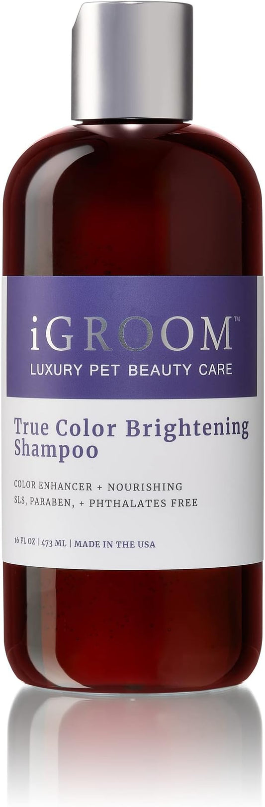 iGroom True Color Dog Shampoo, Coat Luxury Pet Beauty Care, Brighten, Enhance and Restore Natural Coat Color, Add Moisture and Condition, Made in USA, 16 oz