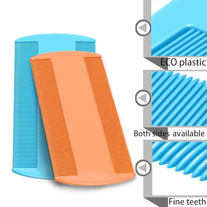 SKYPIA 4 Packs Multi-Purpose Grooming Comb - Fine Tooth for Removing Fleas, Ticks, Lice, and Dandruff from Dogs, Cats, Puppies, and Kittens