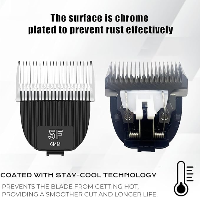 1Pack Flash Clipper Professional Detachable Replacement Blades,Compatible with Kenchii Flash Clipper Blade（Size 5F-6mm ）