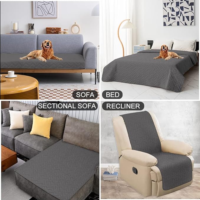 fuguitex Waterproof Dog Bed Cover Couch Cover for Pet Anti-Slip Cat Mat Pet Pad Blanket for Sofa Chair Recliner Bed Furniture Protrctor
