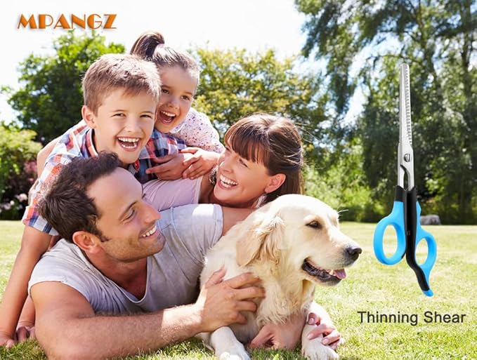 6.65" Pet Grooming Scissors, Professional Thinning Shears for Cat and Small Dogs' Faces and Eyes, 23 Teeth Stainless Steel Blender Scissors for Cats, Animal Face, Ear and Paw Hair