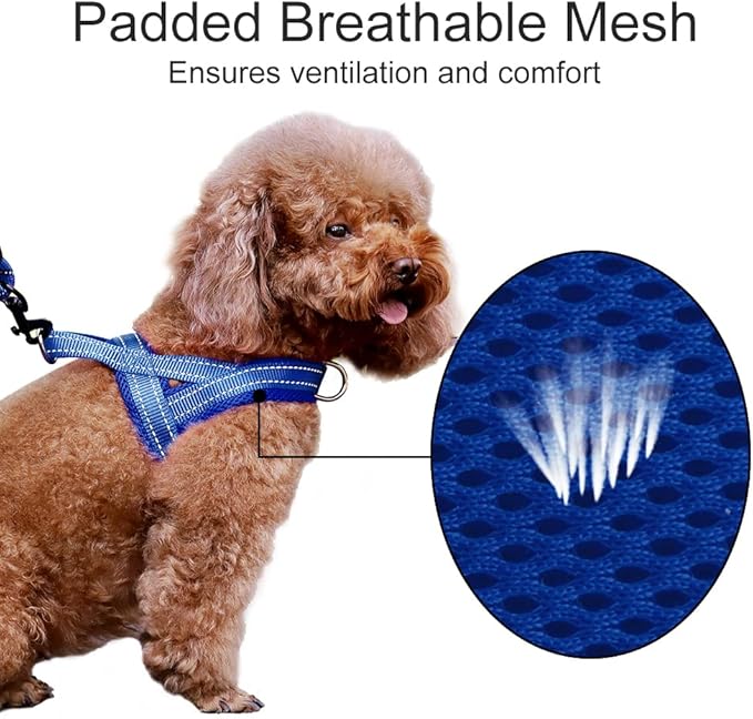 Plutus Pet No Pull Dog Harness with Breathable Mesh Padded, Adjustable Reflective Escape Proof Dog Harness, Quick Fit Dog Vest Harness for Small Medium Large Dogs(XL, Navy Blue)