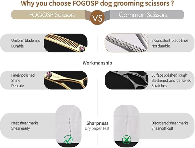 Multipurpose Curved Chunker Shears 7.0'' Professional Dog Grooming Scissors Downward Thinning Shears for Small Medium Pet 75% Thinning Rate(GOLD)
