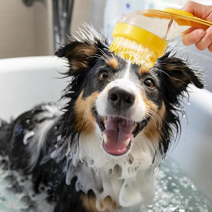 Pet Bath Brush, Dog Bath Brush, Cat Bath Brush, Dog Bath Supplies, Cat Grooming Supplies, Dog Grooming Supplies, Pet Shampoo Dispenses Designed Pet Brush, Pet Bath Massage Brush