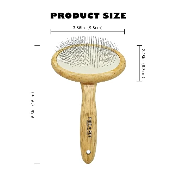 Der Meister Slicker Brush Pet Hair Remover, Gently Cleaning Pin Brush Deshedding Tool Easy to Remove Loose Undercoat, Remove Loose Hair, Fur, Undercoat, Mats, Tangle, Knots (Medium)