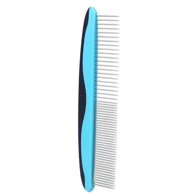 Pet Grooming Dematting Comb with Stainless Steel Teeth Detangling Tool for Knots, Loose Fur Non Slip Handle Comb for Cats Dogs Ideal for Long and Short Hair Pets
