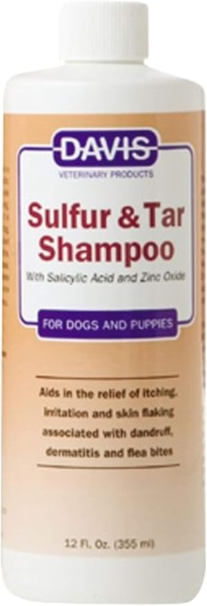 Davis Manufacturing Sulfur Tar Shampoo for Pets, 12 oz (Pack of 1), STS12