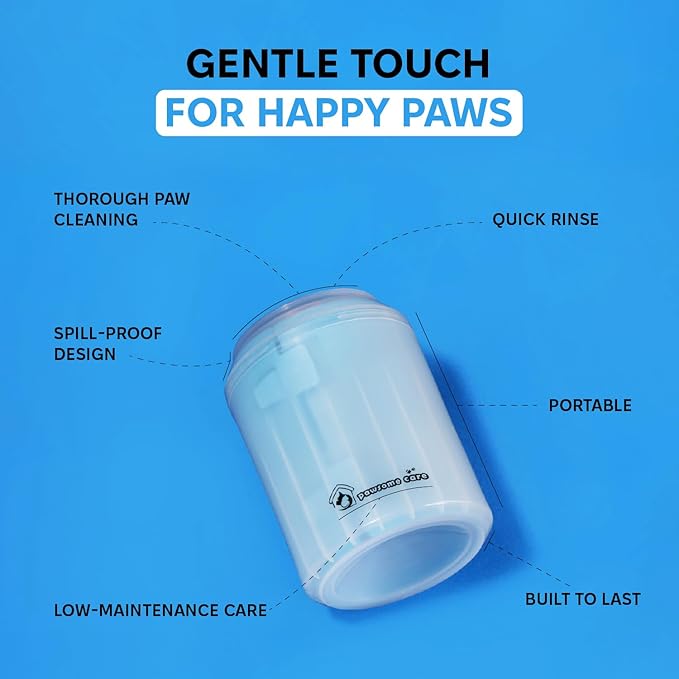 Pet Paw Cleaner & Scrubber For Dogs, Durable & Non-Slip Washer Cup For Medium Size Dogs & Puppies With Silicone Bristle Brush, Cleanser Cup For Dirt And Mud Removal, Achieve Clean Paws & Feet Faster