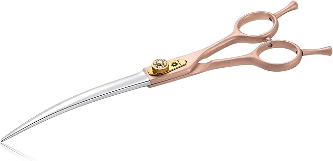 7 Inches Professional Pet Grooming Scissor, 440C Japanese Steel Straight & Curved & Thinning & Chunker Shears/Scissors for Dog Cat and More Pets (7 inch-Grooming Scissors Set)