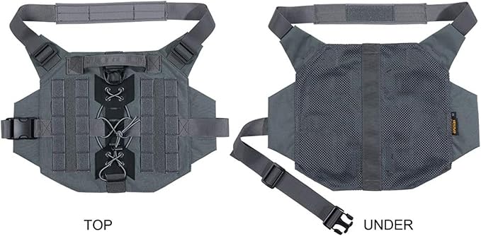 EXCELLENT ELITE SPANKER Dog Harness Tactical Military Dog Harness Adjustable No-Pull Dog Harness Training Hunting Dog Tactical Vest with Handle(Gry-S)