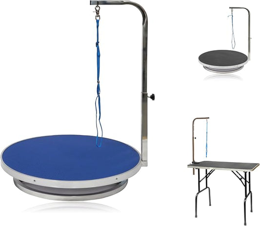 Go Pet Club Pet Dog Grooming Table with Arm, 22-Inch, Blue