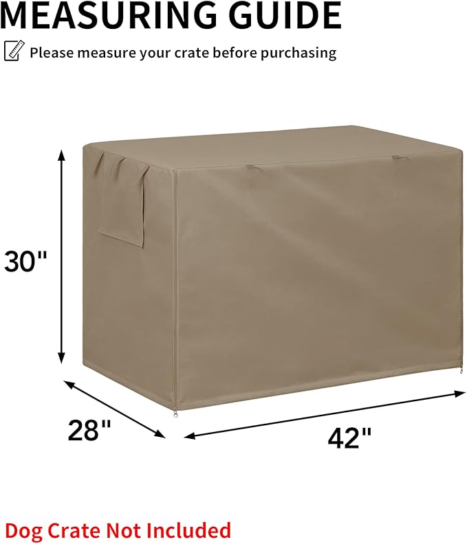 Easy-Going Dog Crate Cover 42 Inch Dog Kennel Cover for Dog, Cage Covers for Dog Crates Fit (42" L x28 Wx30 H) Camel