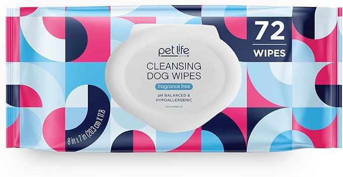 Pet Life Unlimited Pet Wipes for Dogs, Dog Cleaning Wipes - Plant-Based Dog Wipes with Moisturizing Aloe Leaf & Calendula - Made in The USA - Fragrance Free Dog Grooming Wipes - 72ct (Pack of 1)