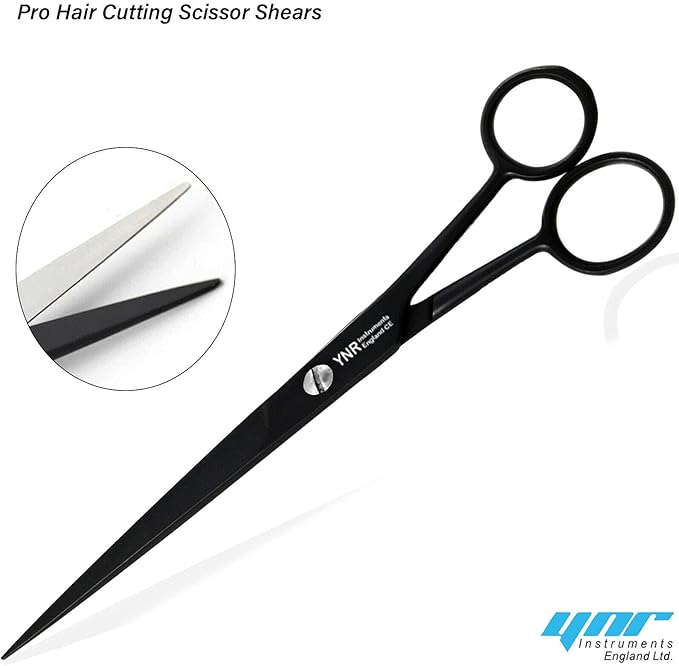 Pet Grooming Scissors, Scissors for Pets, Pet Grooming Tools, Scissor Guard, Cat and Dog Hair Cutting Scissors, Stainless Steel, Professional Shears, Pet Hair Removal (Black)