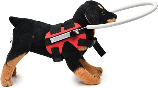 GabeFish Ring Harness for Blind Dog, Adjustable Blind Dog Ring, Blind Dog Accessories, Bumper Guards for Blind Dogs Red Medium