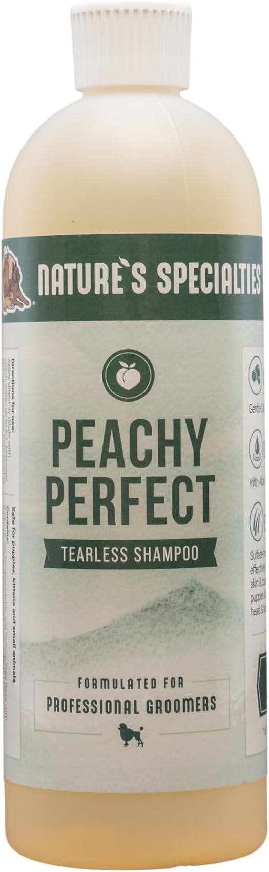 Nature's Specialties Peachy Perfect Ultra Concentrated Dog Shampoo for Pets, Makes up to 96 oz, Natural Choice for Professional Groomers, Gentle on Skin & Coat, Made in USA, 16 oz