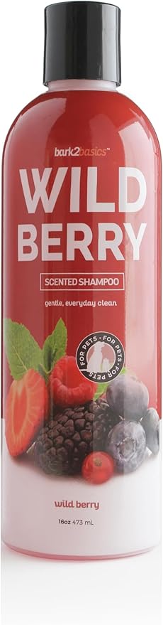 Bark2Basics Wild Berry Dog Shampoo, 16 oz - Naturally Derived, Unique Herbal Blend, For Dry Itchy Skin, Gentle, Moisturizing