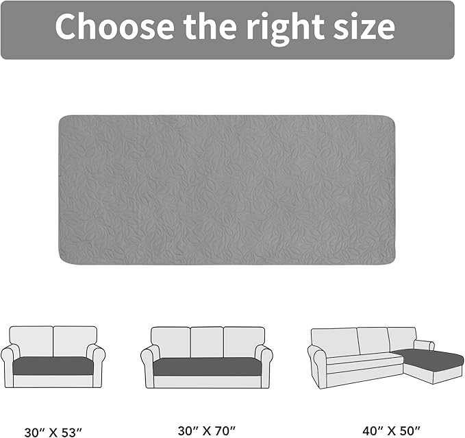Easy-Going Waterproof Dog Bed Cover Reversible Leak Proof Pet Blanket Replacement Mat for Furniture Washable Couch Cover Sofa Cover for Dogs Cat(30x70 Inch, Light Gray/Ivory)