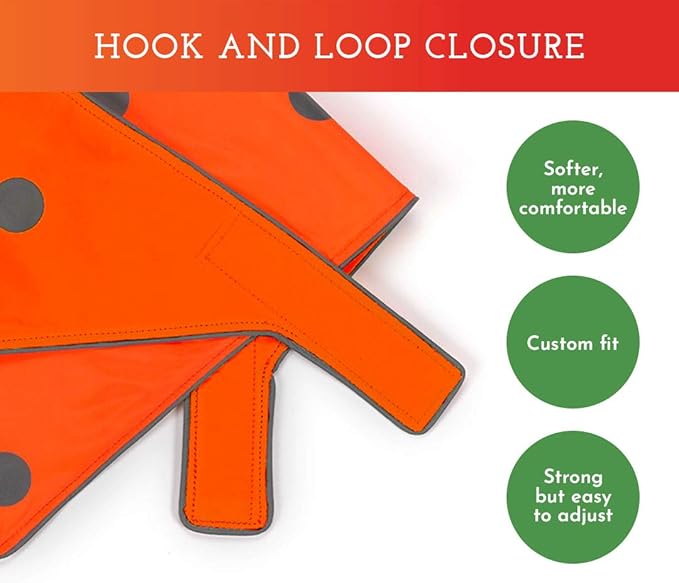 SPOT THE DOG! Reflective Dog Bandanas - High Visibility Safety Dog Accessories for Small, Large Dogs, Orange Collar, Scarf, Kerchief, Bib for Hunting, Camping, Walking at Night (Blaze Orange, L-XL)