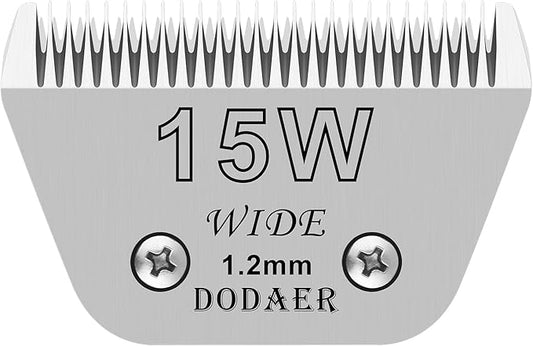 15W Detachable Dog Grooming Wide Blades,Compatible with Andis,Oster A5,Wahl KM10 Series Clippers,Cut Length 3/64”(1.2mm)