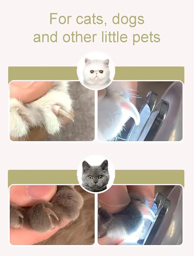 Cats Nail Clipper Trimmer with LED light Grooming Tools for Pets Wood's Lamp