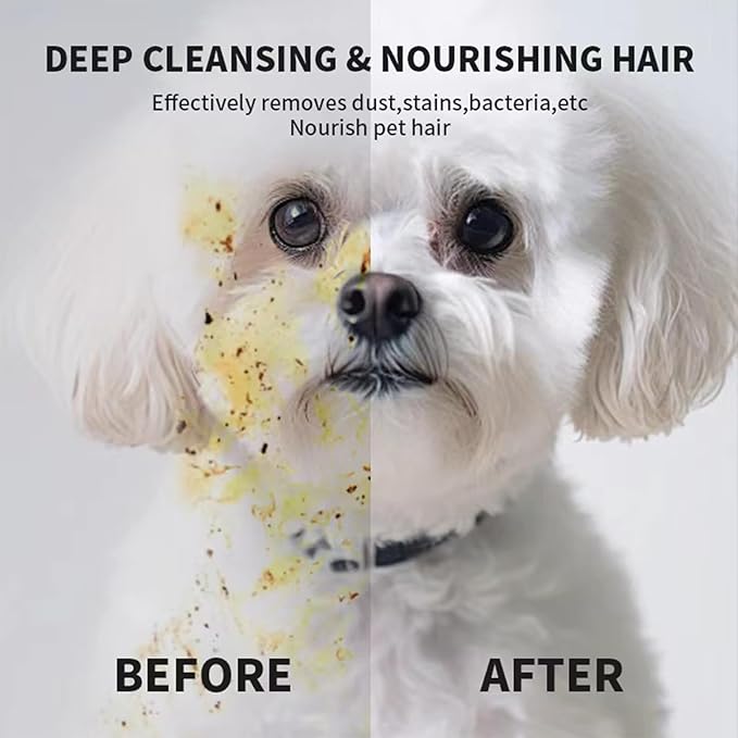 Pet Bathing Wipes for Dogs & Cats, Cleaning & Deodorizing Grooming Gloves, Nourish Fur Glove Wipes for Daily Care and Traveling, Rinse Free，6 PCS, white