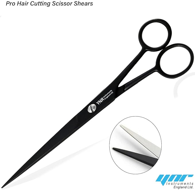 Pet Grooming Scissors, Scissors for Pets, Pet Grooming Tools, Scissor Guard, Cat and Dog Hair Cutting Scissors, Stainless Steel, Professional Shears, Pet Hair Removal (Black)