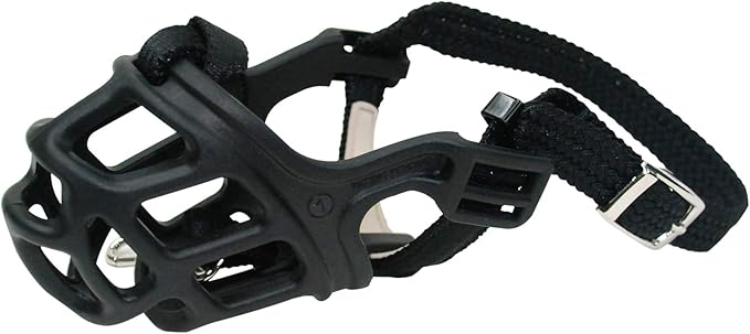 ZEUS Alpha TPR Muzzle for X-Small Dogs, Comfort Fit Design Prevents Biting, Barking and Chewing, Black