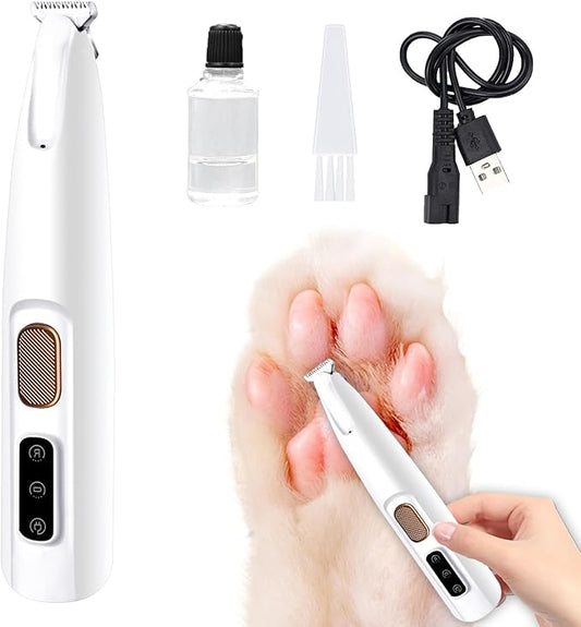 Waterproof Pet Micro Precision Trimmer, Rechargeable Pet Shaver with LED Light,Multifunctional Pet Clippers, Pet Paw Trimmer for Paws, Ears, Face, Rump