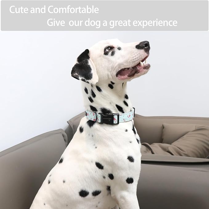 ARING PET Flamingo Dog Collar-Cute Summer Small Dog Collars, Adjustable Lightweight Cotton Pet Collars for Small Medium Large Boy and Girl Dogs, Small