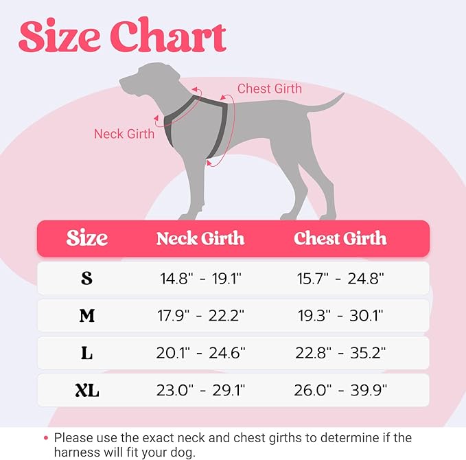 rabbitgoo Dog Harness for Large Dogs, No Pull Pet Harness with Soft Padded Handle, Adjustable Reflective Vest with 3 Buckles, Easy Walking Harness with 2 Leash Clips, Pink, XL