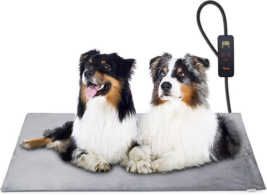 Toozey Pet Heating Pad, 6 Adjustable Temperature Dog Cat Heating Pad with Timer, Indoor Pet Heating Pads for Cats Dogs with Chew Resistant Cord, Electric Pads for Dogs Cats, Pet Heated Mat