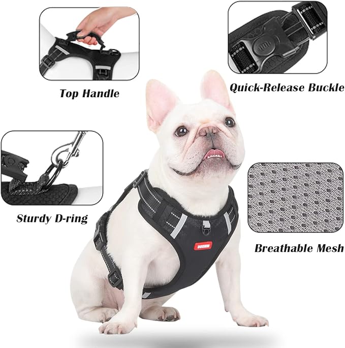 No Pull Dog Harness Reflective No Choke Pet Padded Vest Harness for Small Medium Large Dogs,Breathable Heavy Duty Dog Walking Harness with Easy Control Handle for Outdoor Training Running