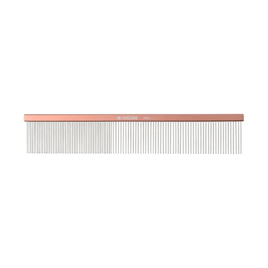 2-in-1 Metal Comb for Dogs, Mikra Greyhound Comb (Fine & Medium), 101 Stainless Steel Pins Dog Comb, Aluminum 22cm Handle, Lightweight, Gentle Combing, Face/Head Fur Tangle Free