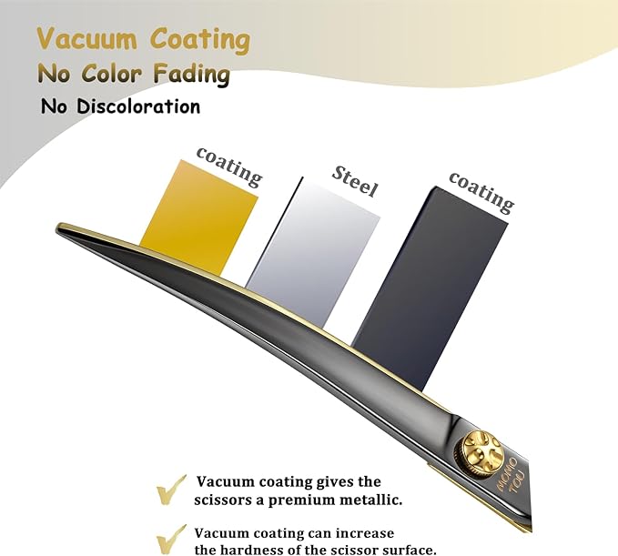 7'' Professional Curved Dog Grooming Scissors with Decorative Screw Sharp and Durable Black and Golden 440C Stainless Steel Dog Shears Easy Use for Groomers and Home User