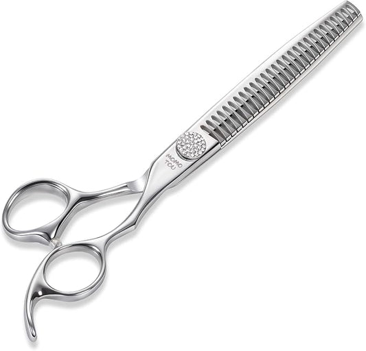 Professional Chunker Dog Grooming Scissors with Simulation Diamond 440C Stainless Steel Polished Pet Cat Trimming Texturizing Shears for Groomers and Home users 8''