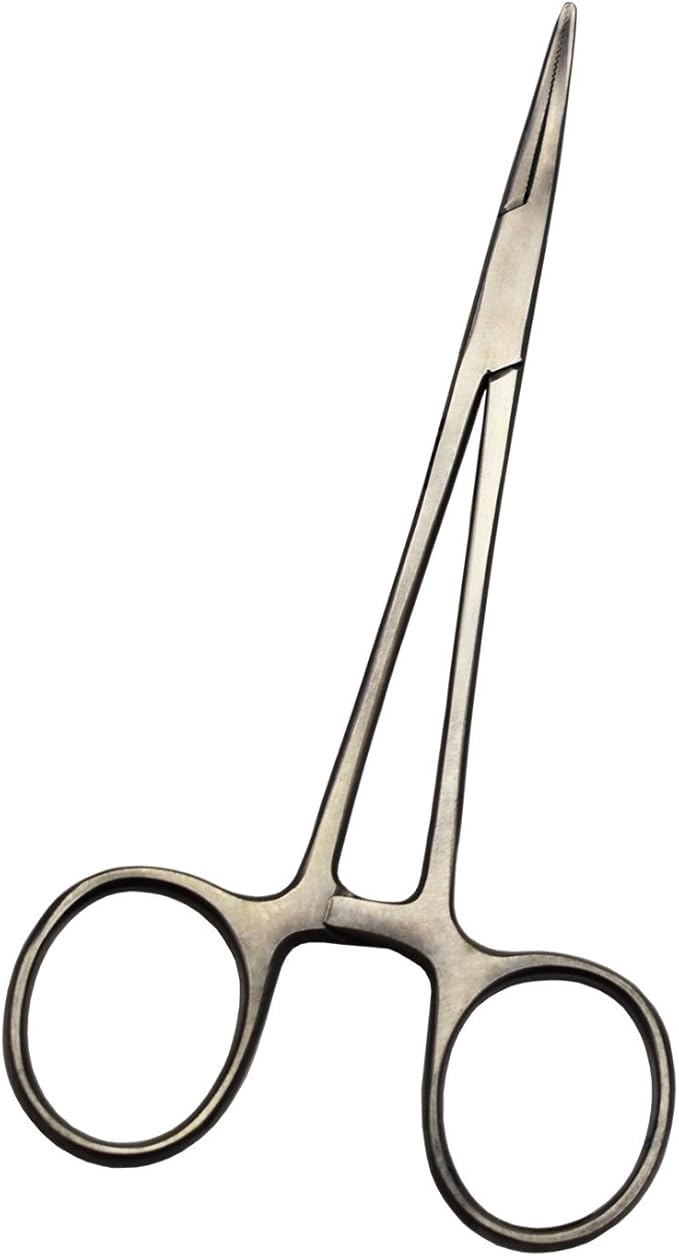 Professional Stainless Steel Pets Dogs Cats Hemostat Forceps Scissors Ear Hair Clamp Pulling Shears Plier Pet Dog Trimmer Accessories Curved Silver