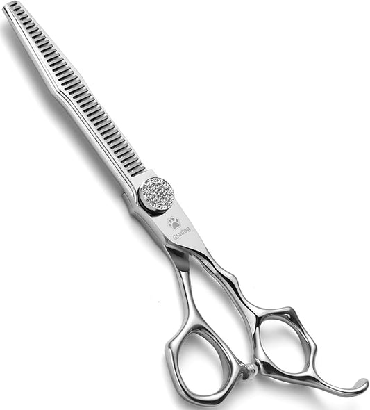 GLADOG 6.5" 9CR Thinning Shears for Dogs - Professional Dog Thinning Scissors with Luxurious Diamond Pivot Nut, Ideal Dog Grooming Scissors for Reducing Bulk, Dog Shears，Dog Scissors for Grooming