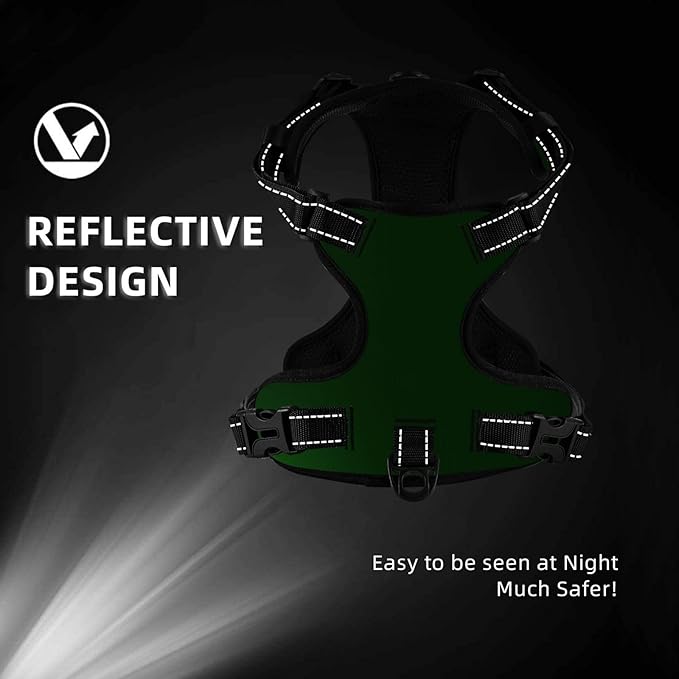 Personalized Dog Vests Customization for Puppy Medium Large Sized Dogs, Customize No Pull Dog Harnesses with Easy and Adjustable Wearing Buckles, Darkcyan, L