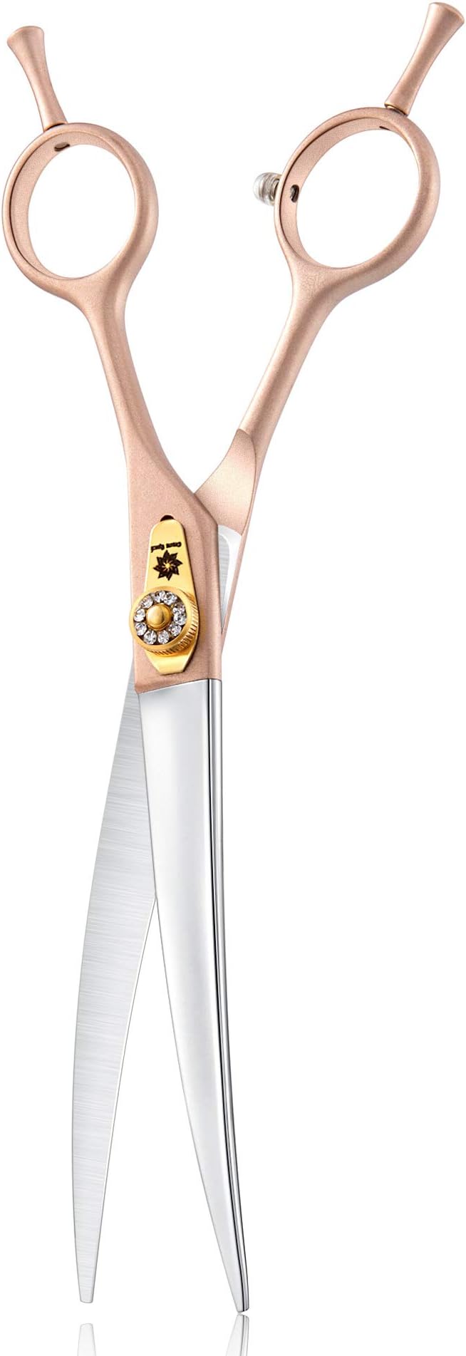 7 Inches Professional Pet Grooming Scissors, 440C Japanese Steel Straight & Curved & Thinning & Chunker Shears/Scissors for Dog Cat and More Pets (7 inch-Curved Scissors)