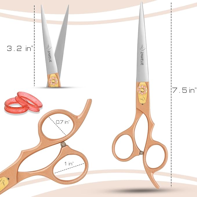 Straight Dog Grooming Scissor- 7.5” Scissor for dogs,Japanese Stainless Steel Ergonomic Pet Grooming Scissor, Heavy Duty Sharp and Comfortable Grooming Scissor for Dogs,Cats and Other Animals