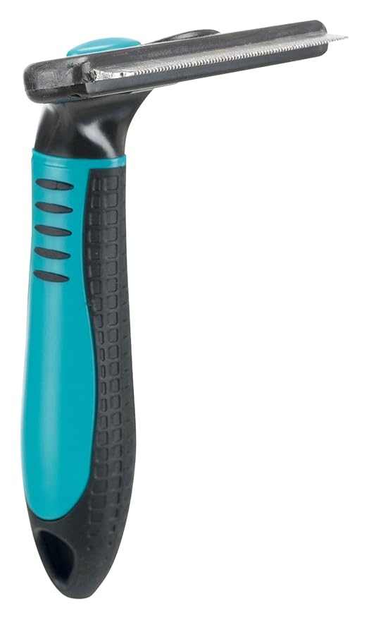 TRIXIE Pet Deshedding and Grooming Tool, Small and Medium Dogs, 3" x 6" (8x14cm)
